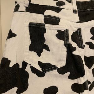 Cowprint wide leg jeans - cowgirl size medium